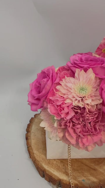 Mini purse with fresh flowers